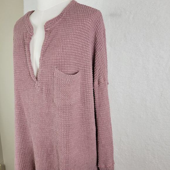 In Loom Lightweight Waffle Knit Sweater‎ Womens Sz L Mauve Minimalist - Picture 3 of 8